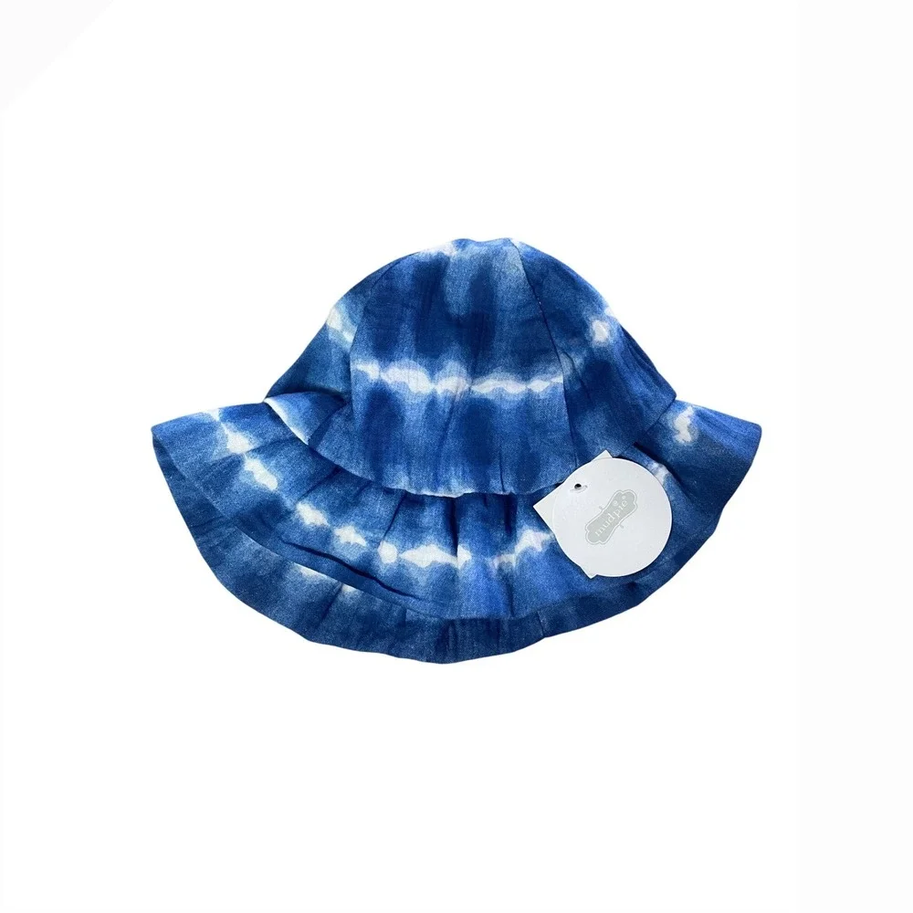 Mud Pie Infant Blue Tie Dye‎ Cotton Muslin Sun Hat Bucket Hat 6-18M NEW